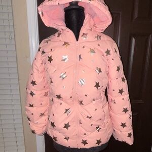 Swiss Tech Pink Star Puffer Jacket for Kids